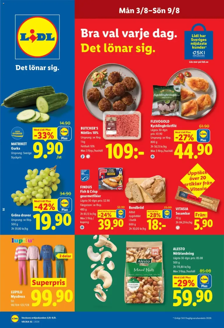 Lidl erbjudanden 03/08/2026 - 09/08/2026