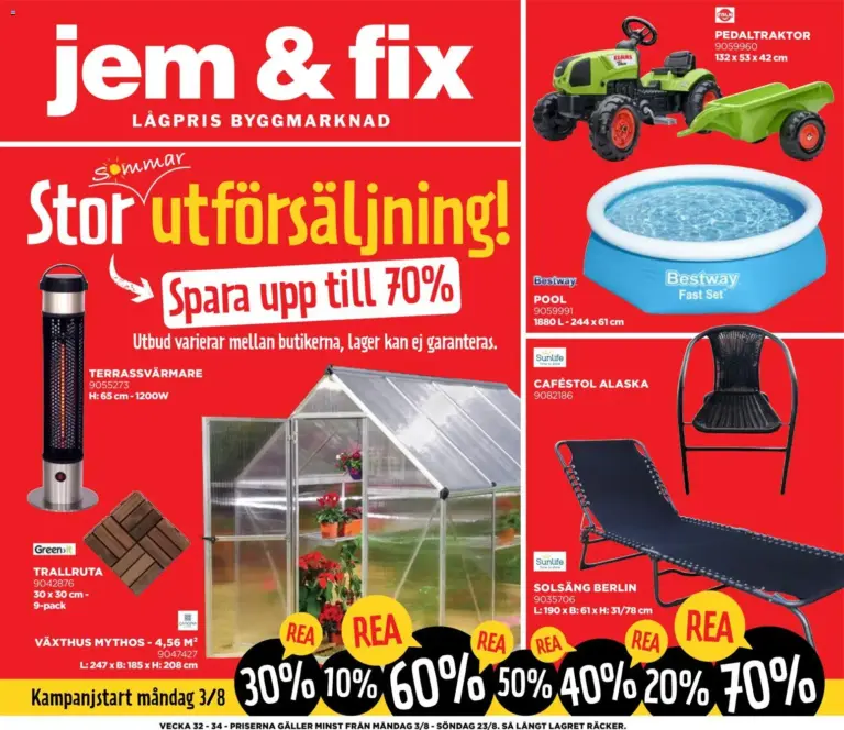 Jem & Fix erbjudanden 03/08/2026 - 23/08/2026