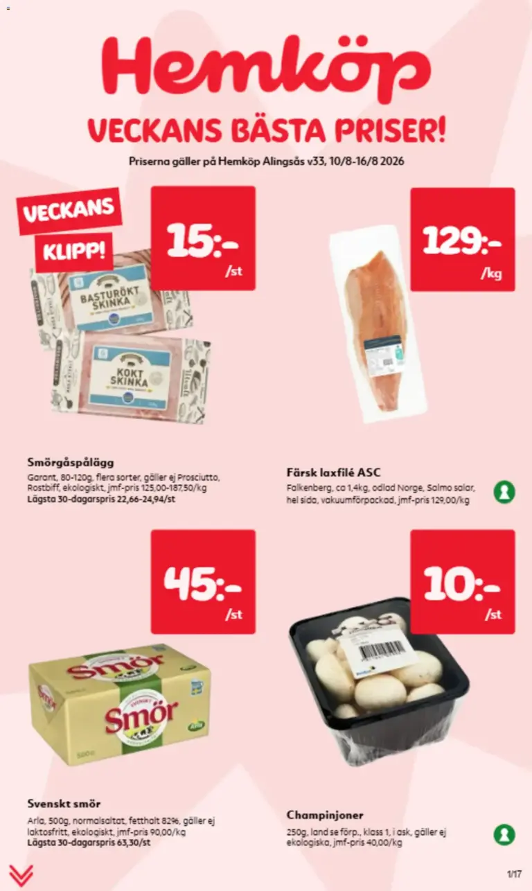Hemköp erbjudanden 10/08/2026 - 16/08/2026