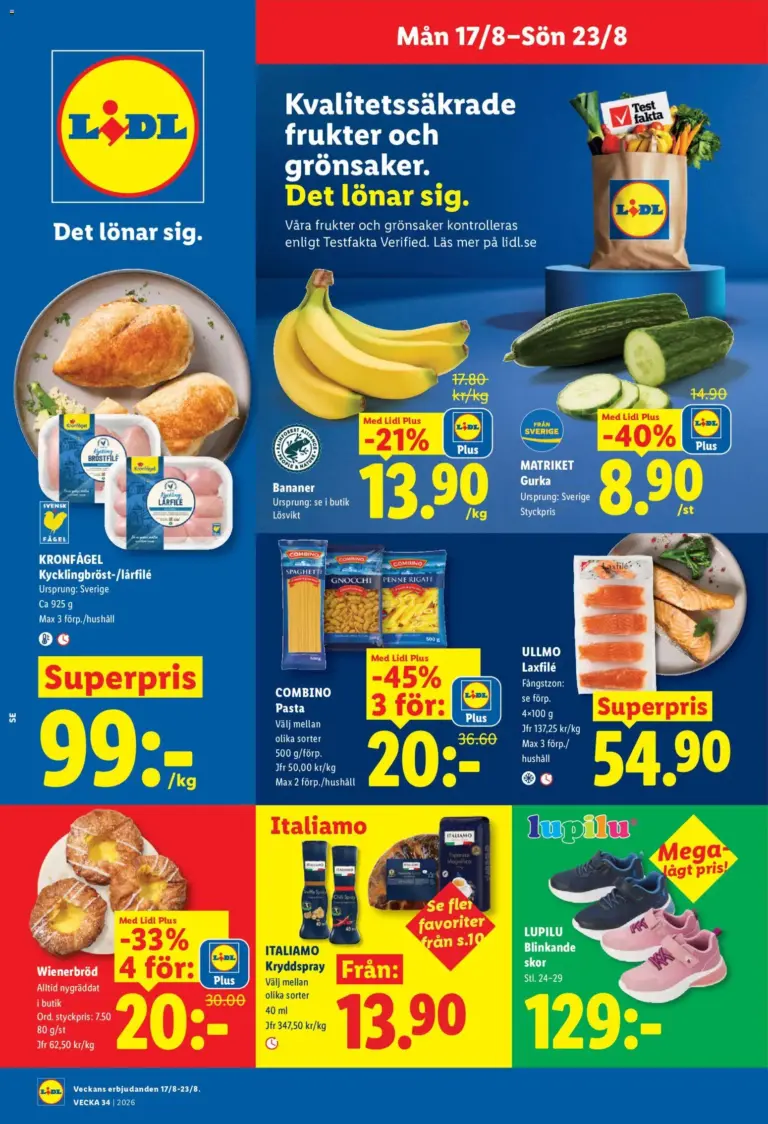 Lidl erbjudanden 17/08/2026 - 23/08/2026