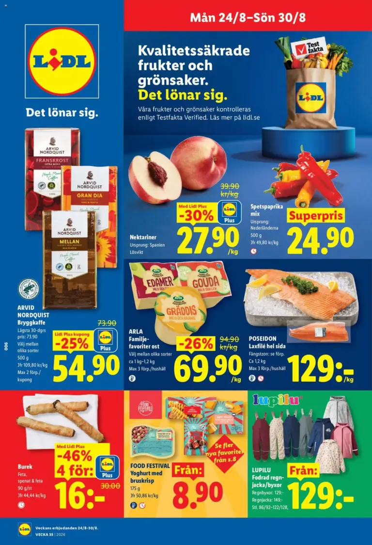 Lidl erbjudanden 24/08/2026 - 30/08/2026