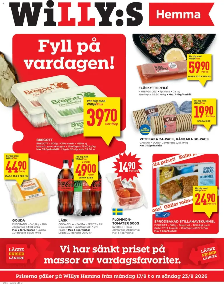 Willys erbjudanden Hemma 17/08/2026 - 23/08/2026