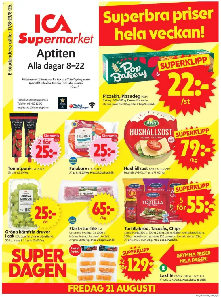 ICA Supermarket erbjudanden 17/08/2026 - 23/08/2026