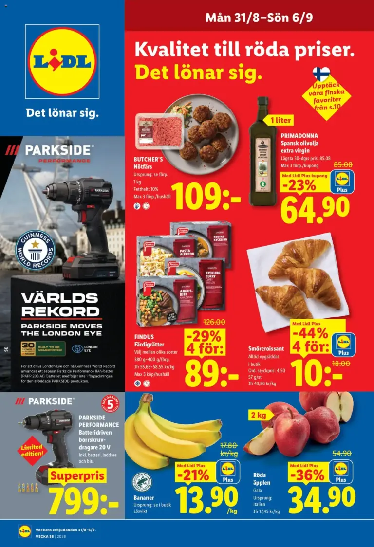 Lidl erbjudanden 31/08/2026 - 06/09/2026