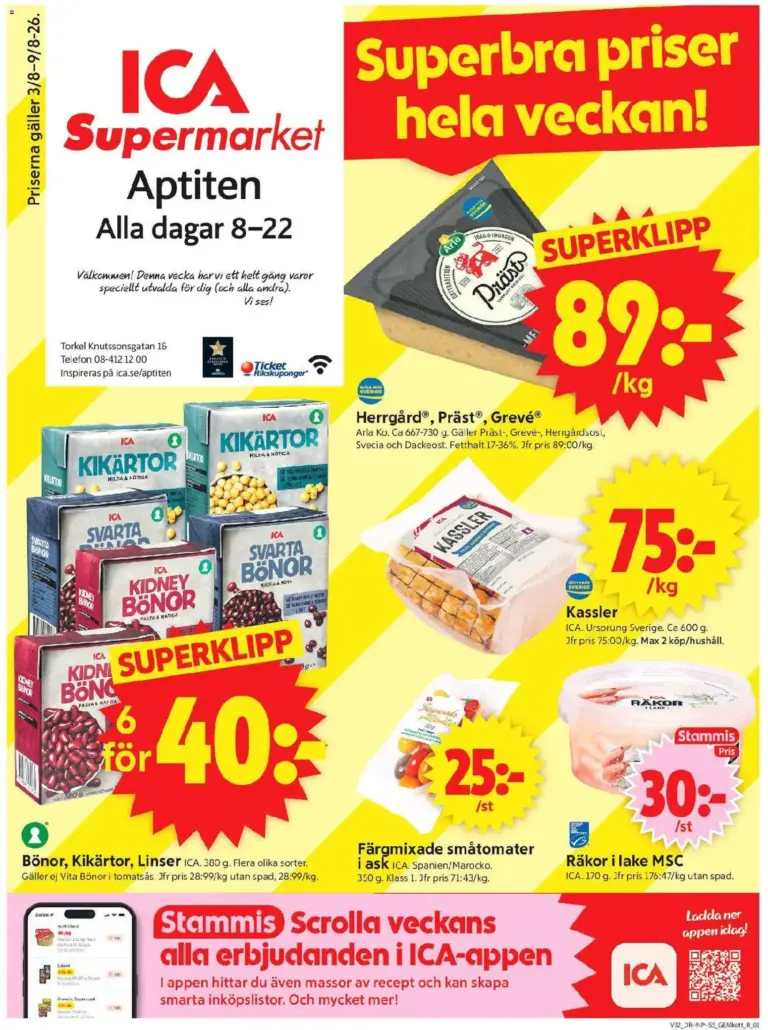 ICA Supermarket erbjudanden 03/08/2026 - 09/08/2026