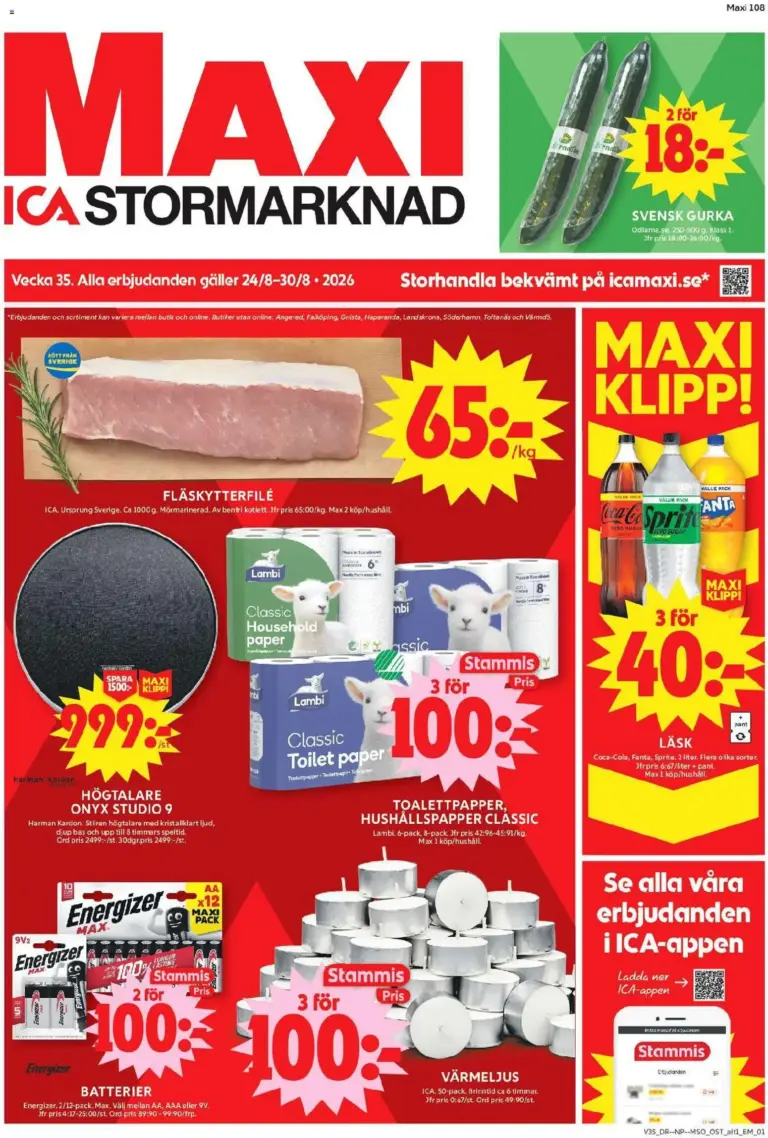 ICA Maxi erbjudanden 24/08/2026 - 30/08/2026