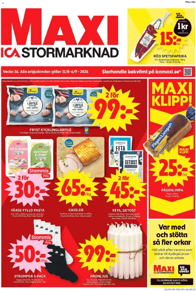 ICA Maxi erbjudanden 31/08/2026 - 06/09/2026