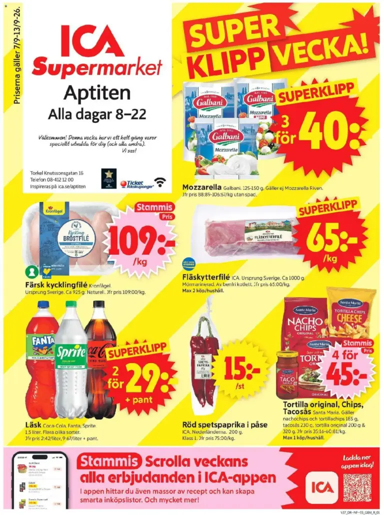 ICA Supermarket erbjudanden 07/09/2026 - 13/09/2026