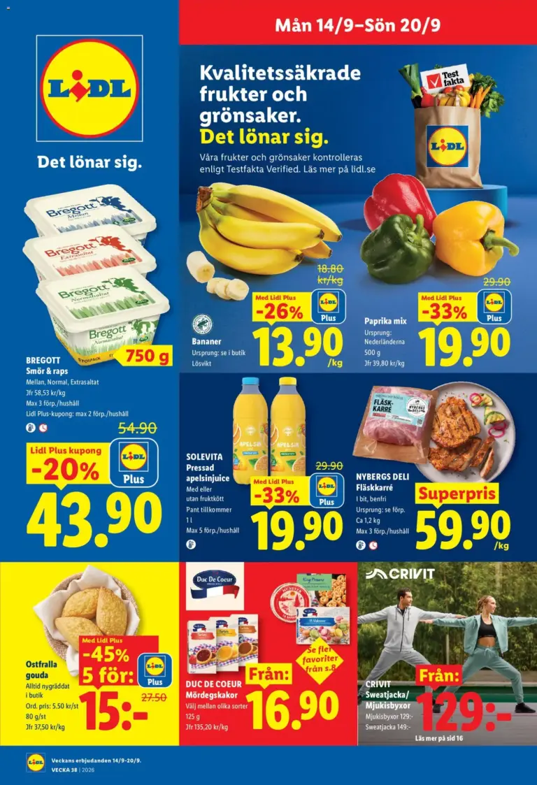 Lidl erbjudanden 14/09/2026 - 20/09/2026