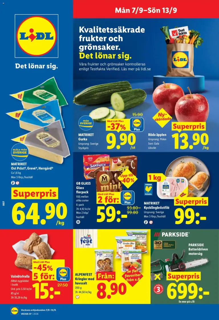 Lidl erbjudanden 07/09/2026 - 13/09/2026