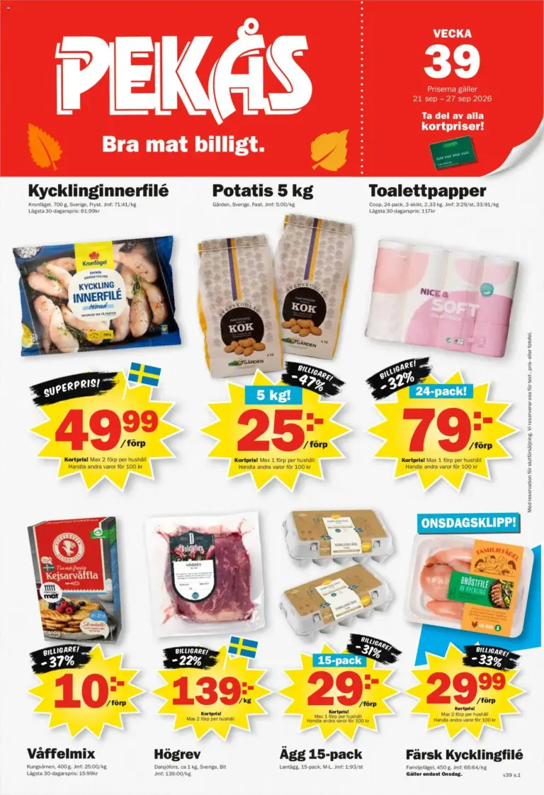 Pekås erbjudanden 21/09/2026 - 27/09/2026