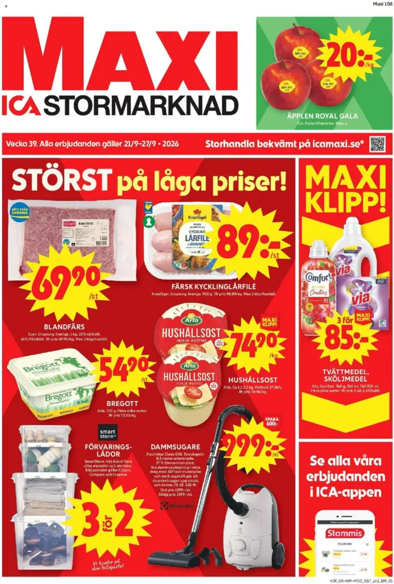 ICA Maxi erbjudanden 21/09/2026 - 27/09/2026