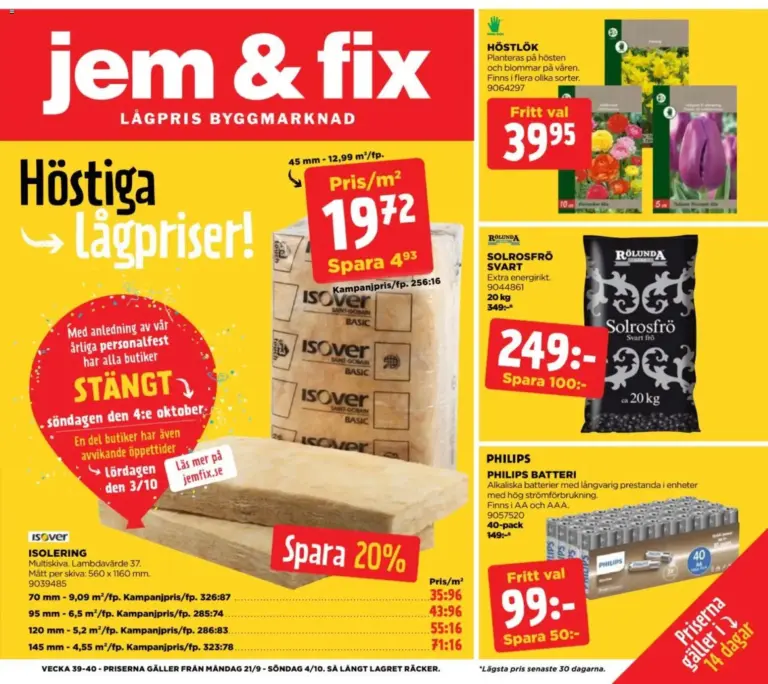 Jem & Fix erbjudanden 20/09/2026 - 04/10/2026