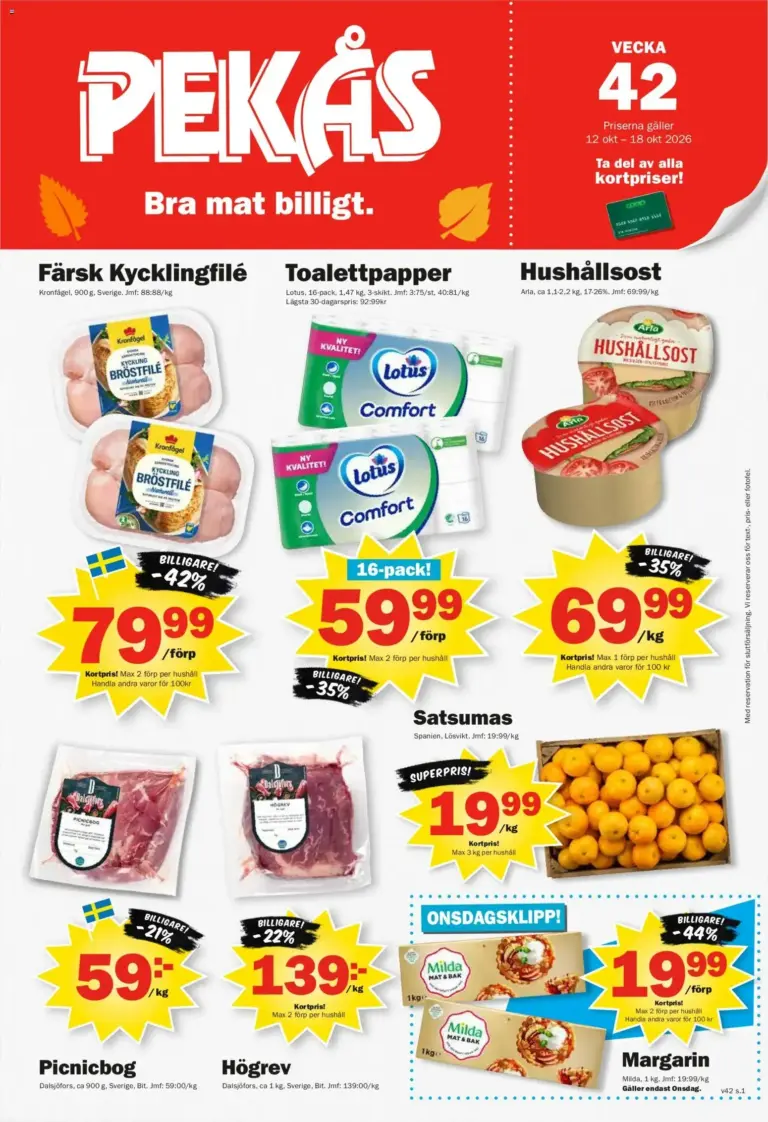 Pekås erbjudanden 12/10/2026 - 18/10/2026