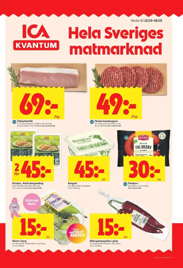 ICA Kvantum erbjudanden 12/10/2026 - 18/10/2026